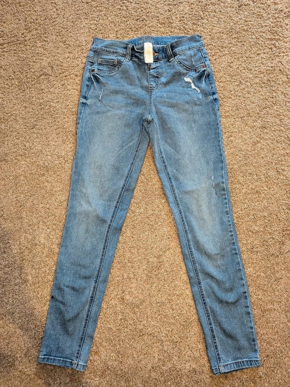 Justice Girls Skinny Jeans Size 14 Blue Distressed